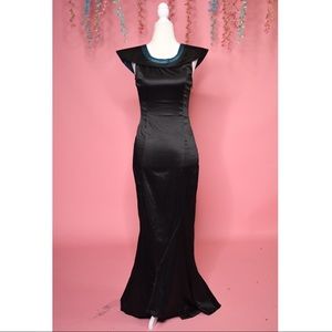 Black Satin Evening Gown